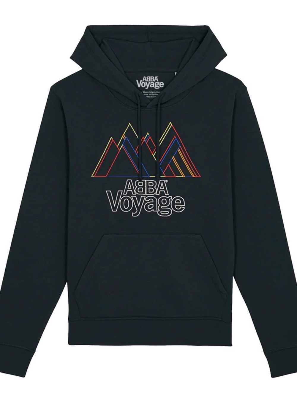 ABBA Voyage‎ Polar Mountains Black Hoodie Embroidered Graphic NWOT Med Unisex